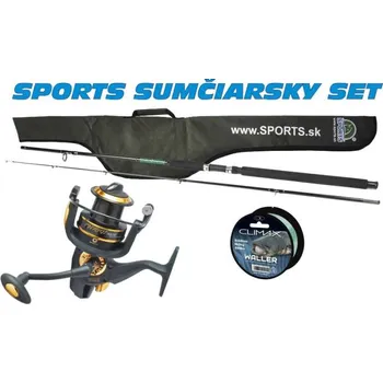 Rybářský prut SPORTS Sumčářský SET prut 2,4m + naviják se silonem a pouzdrem
