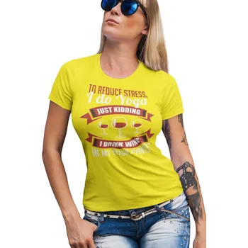 Dámské oblečení Tričko dámské-Wine Yoga L žluté