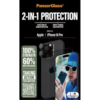 Telefonní příslušenství PanzerGlass Bundle Hoops + Tvrzené sklo UWF pro iPhone 16 Pro (B2862+1284)