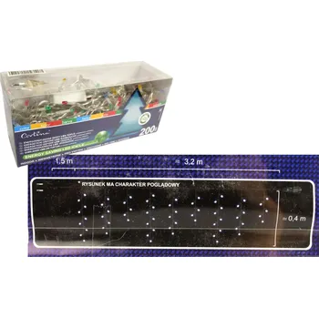 Vánoční dekorace LED světla SOPLE 200L vnitřní s přídavnou zásuvkou 4,7 m - MULTIKOLOR