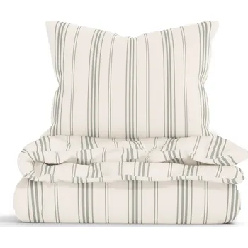 Povlečení Bavlněné povlečení Natural - Proužky zelené
