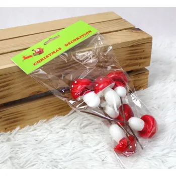 Styroporové houby, dekorativní, výška 13 cm na špičce ČERVENÉ - sada 6 ks v fólii