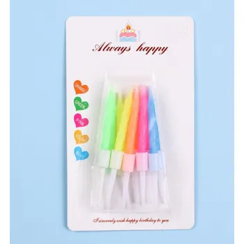 Svíčky na dort, rovné, 7 cm, BAREVNÉ – sada 10 ks