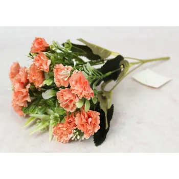 umělá květina Kytice KARAČE výška 32 cm, 5 stonků (15 květů 3x1 cm) KORÁLOVÁ