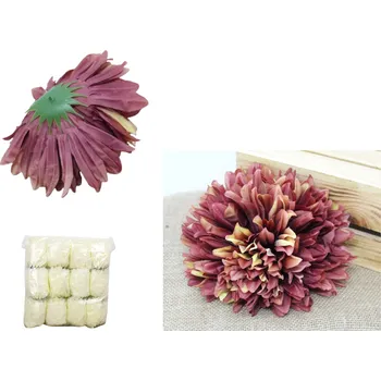 umělá květina Květina CHRYZANTEMA 23x11,5 cm BORDO-ŽLUTÁ