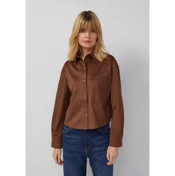 Dámská košile s.Oliver propínací velurová košile hnědá Velikost: 34
