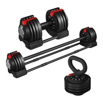 Nastavitelná činka 3v1 614642 black, od 3 kg do 24 kg - A YAHEETECH