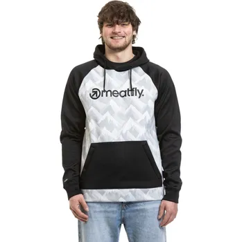 Pánská móda Pánská technická mikina Meatfly Gravel bílá/černá S