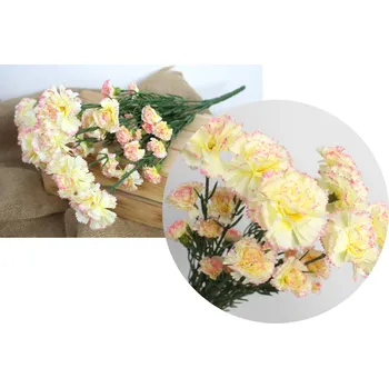 umělá květina Kytice KARÉTKY, CEGIEŁKI výška 45 cm 7 stonků (květ 2,5-6 cm) ŽLUTÁ S SVĚTLE RŮŽOVOU