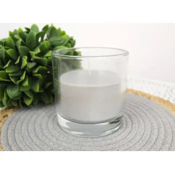 Svíčka Svíčka ve skle 10 cm bez vůně - SVĚTLE ŠEDÁ