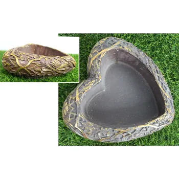 Betonový obal SRDCE zlaté vzory 23x22x8 cm HNĚDÁ