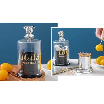 Nádoba na ušní tyčinky, párátka 13x7 cm ČERNÁ