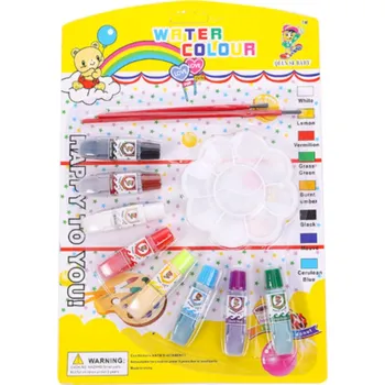 Vodová barva Vodové barvy v tubách s paletkou a štětci na blistru, sada 11 ks. 28x19x1 cm