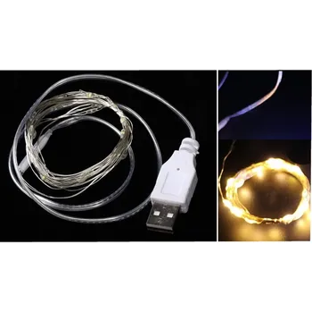 Vánoční dekorace Světla na drátku 200 LED, 20 m (na USB) – TEPLÁ BÍLÁ