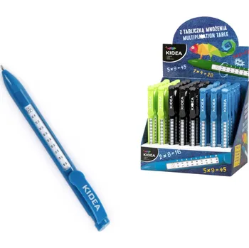 KIDEA Pero s tabulkou násobení s modrou náplní mix barev - 1 ks