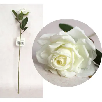 umělá květina Květina RŮŽE výška 50 cm (květina 9 cm) BÍLÁ