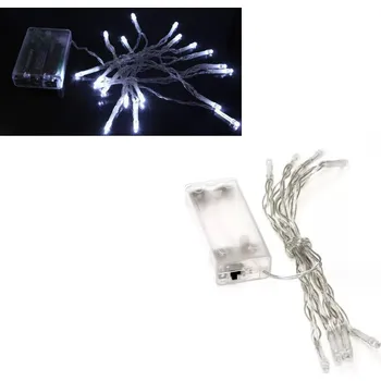 Vánoční dekorace Vánoční světýlka 10 LED 1,5 m BÍLÁ STUDENÁ