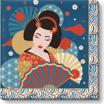 Papírový ubrousek Ubrousky s motivem gejši EASY LIFE 33 × 33 cm 20 ks