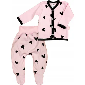 Dupačky SOUPRAVA KAFTAN + POLODUPAČKY Myška RŮŽOVÁ 86 KLEKLE