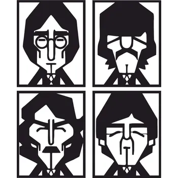 Samolepící dekorace Samolepka na zeď-The Beatles 2 40 x 49 cm