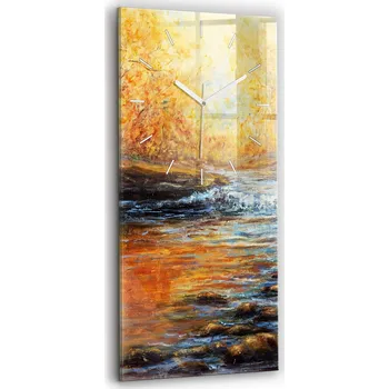 Hodiny Velké Skleněné Nástěnné Hodiny Tichý chod Ručiček Obývací Pokoj Umělecký Design 30x60