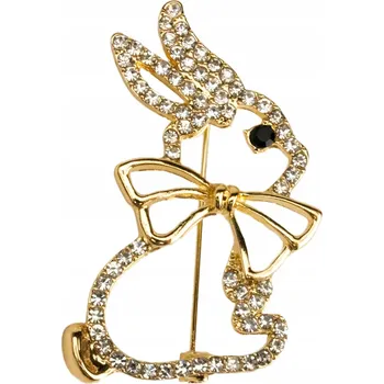 Brož PINETS zlatý brož s kamínky zirkony