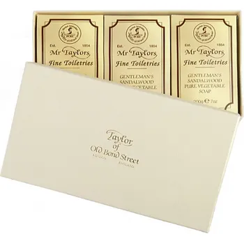 Mýdlo Taylor of Old Bond Street Sandalwood sada sprchových mýdel 3 x 200 g