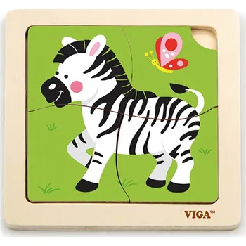 Puzzle Dětské dřevěné puzzle Viga zebra 4 dílky