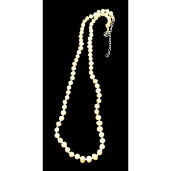 Náhrdelník Říční perly meruňkové drobné, 45 cm s ocelí