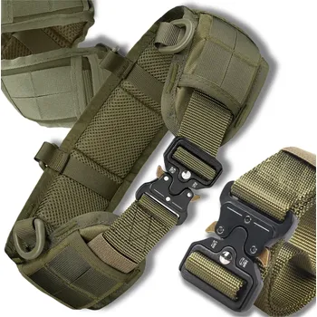 Opasek Vojenský taktický opasek 2v1, zelená barva, nylonový materiál, délka 125 cm