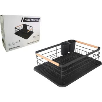 Sušák na prádlo Sušák na nádobí KOVOVÝ 1-úrovňový 43x30,5x14 cm ČERNÝ