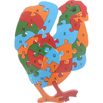 Dřevěná hračka Vzdělávací dřevěné puzzle-Kohout 1