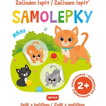 omalovánky Začínám lepit samolepky-Sešit s kočičkou