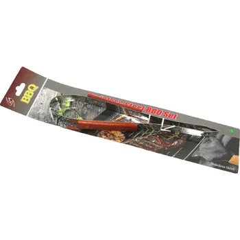 Grilovací nářadí Kovové kleště na grilování s dřevěnou rukojetí 33 cm