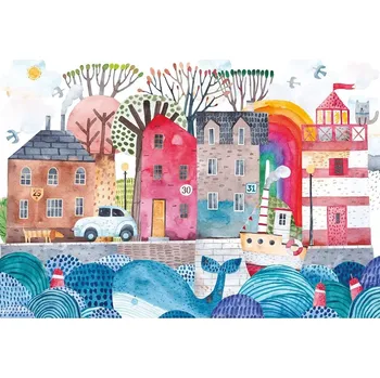 Puzzle Skládačka Puzzle Přístav 250 dílků se Samolepkami