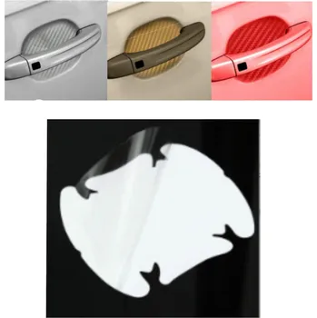 Nálepka na kliku dveří automobilu OCHRANNÁ fólie BEZBARVÁ 9,5x8,5 cm - sada 4 ks