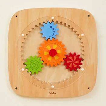 Hračka pro nejmenší Viga Dřevěný nástěnný panel - ozubená kolečka