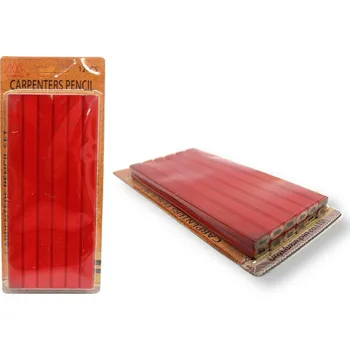 Pastelka Sada 12 kusů tesařských tužek v blistru 17,5 cm ČERVENÉ