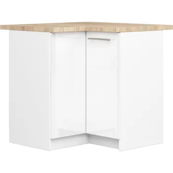 Kuchyňská skříňka Kuchyňská rohová skříňka Olivie S 90 cm bílá/bílý lesk/dub sonoma