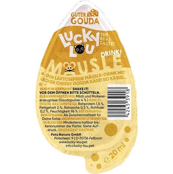 Pamlsek pro kočku Lucky Lou Mäusle koktejl, gouda 13 × 28 g