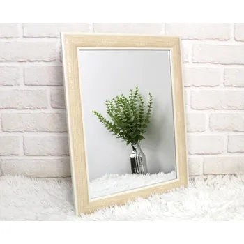 Zrcadlo Obdélníkové nástěnné zrcadlo v světlém rámu 47,5x37,5 cm