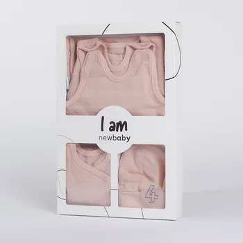 Kojenecké oblečení NEW BABY 4-dílná kojenecká soupravička do porodnice New Baby I AM růžová Vel. 56