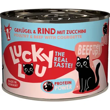 Krmivo pro kočku Lucky Lou Lifestage Adult drůbež a hovězí maso 6× 200 g