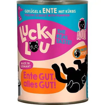 Krmivo pro kočku Lucky Lou Lifestage Adult drůbež a kachna 24× 400 g