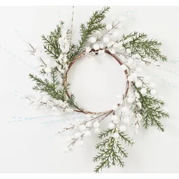 Věnec Věnec JAŁOWIEC s bílými kuličkami 34 cm
