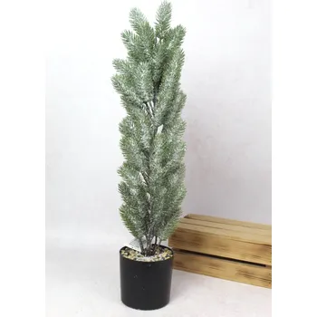 umělá květina Květina, silikonové stromky PE JODŁA v květináči, zasněžené 67 cm