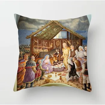 Povlak na dekorativní polštářek Vánoční povlak na polštář SKŁADANIE DARÓW 45x45 cm