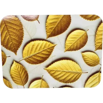 Podložka pod myš Podložka pod stůl 40x30 cm ZLATÉ LISTY NA KRÉMOVÉM POZADÍ