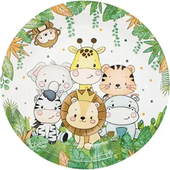 Party ZOO Jednorázové papírové talíře 18 cm – sada 10 ks