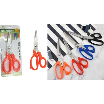 Nůžky s barevnou rukojetí 22 cm na blistru